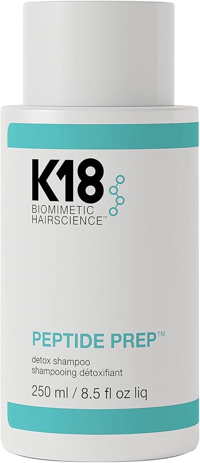 K18 PEPTIDE PREP™ Colour-Safe Detox Clarifying Shampoo, Non-Stripping, pH-Optimised Cleanse, Removes Product Buildup, Dirt, Oils & Metals, 250ml