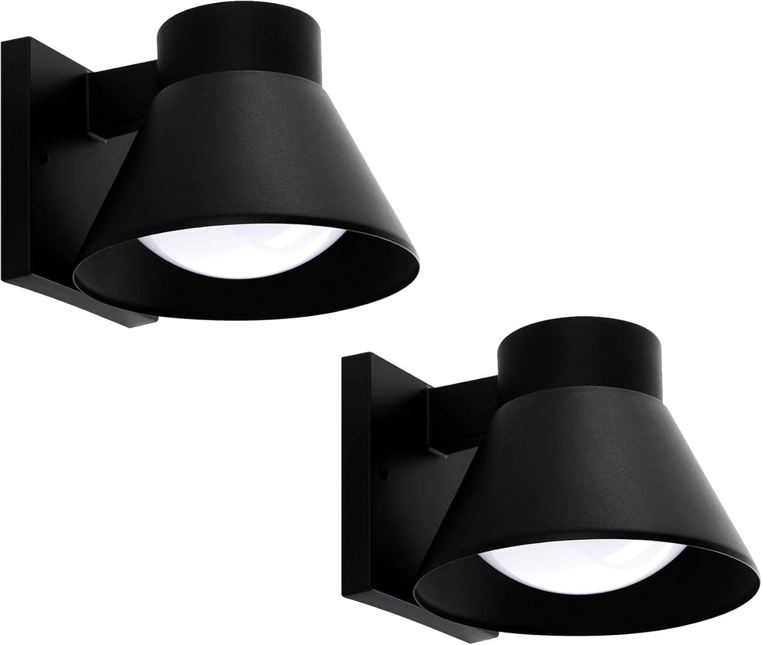 UME 2 Pack LED Outdoor Wall Light Fixtures, Black Front Porch Lights Wall Mount Lighting, Exterior Waterproof Wall Lantern Light Fixture Anti-Rust Farmhouse Wall Sconce for Patio, Doorway, Garage