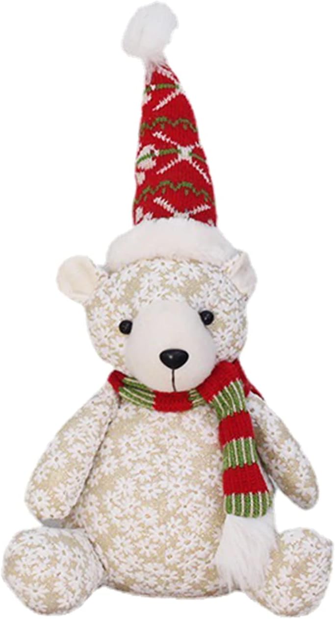 Farmhouse Decoration Stuffed Knitting Bear For Doll Winter Seasonal Handmade For Bedroom Kitchen Ornament Christmas Dolls For Girls Party Favor Handmade