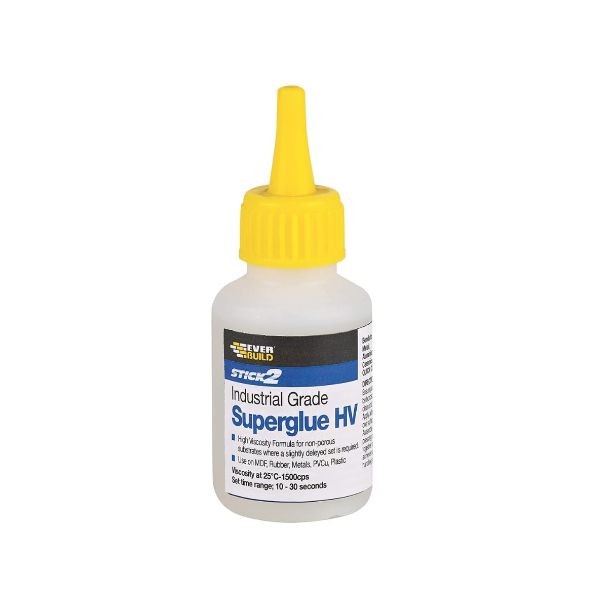 3 PCS EVERBUILD INDUSTRIAL GRADE SUPER GLUE HV HIGH VISCOSITY BONDS PVC, METAL, MDF, ALUMINIUM, CERAMICS, RUBBER ETC. 20G EACH