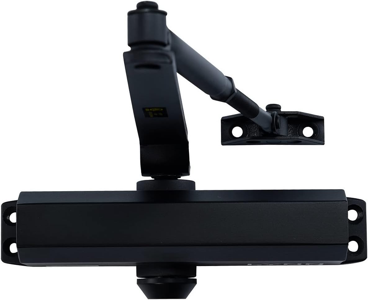 LYNN HARDWARE Medium Duty Commercial Door - DC6003 Auto Door Closer, Surface-Mounted, Size 3 for Home & Light Commercial, Matte Black