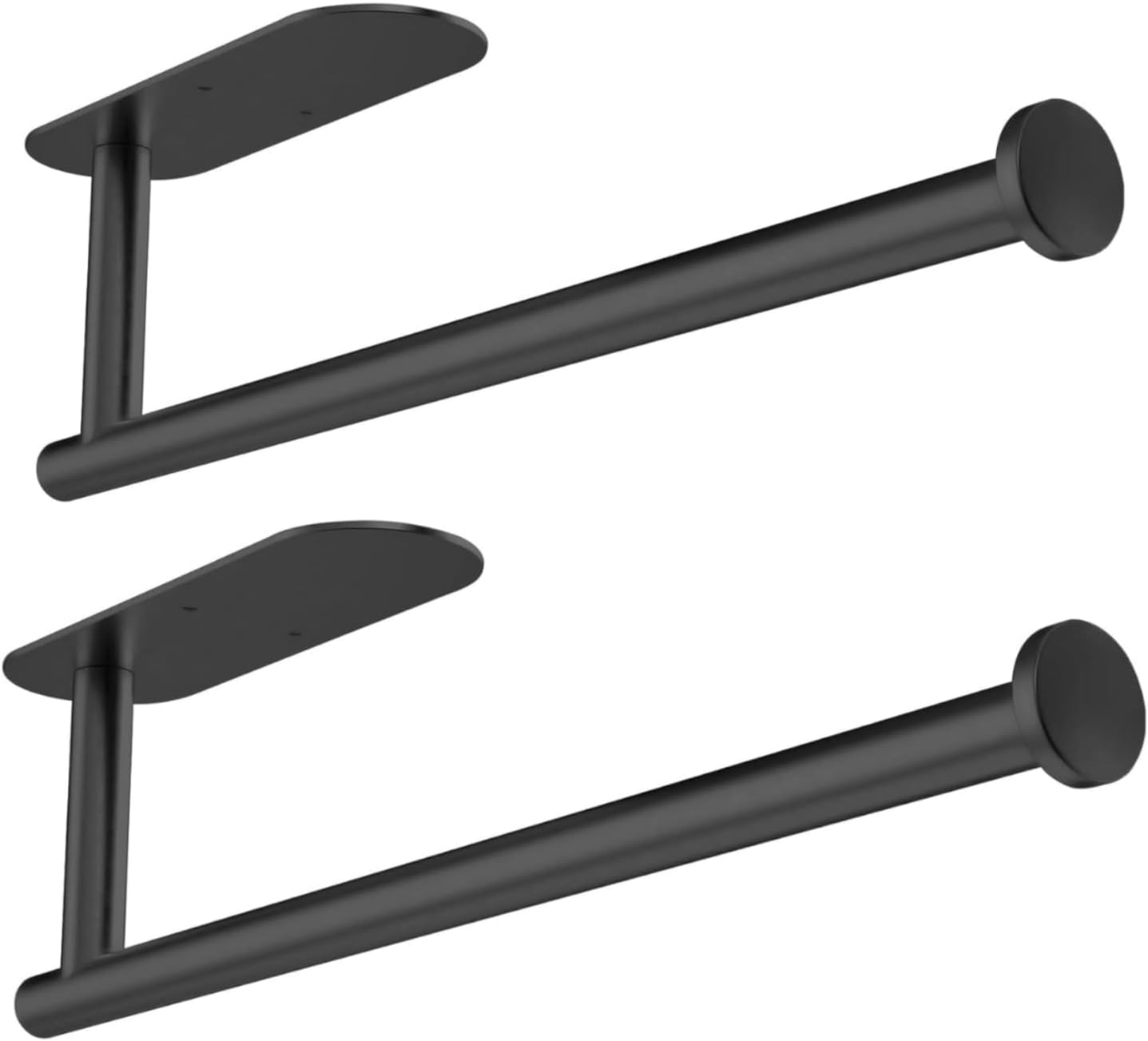 2pcs Paper Towel Holder Under Cabinet, Self-Adhesive Kitchen Roll Holder Wall Mounted, Stainless Steel Towel Rack for Kitchen Organization and Storage