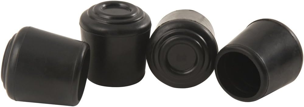 SoftTouch 1" Black Rubber Furniture Leg Tips – 4 Pack Non-Slip Chair Leg Floor Protectors for Hardwood, Tile & Laminate, Scratch-Resistant Caps