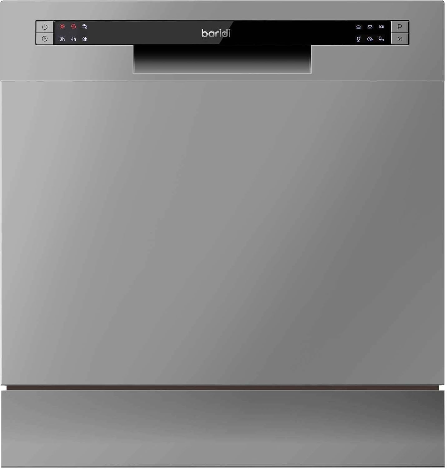 Baridi Table top dishwasher, 8 place settings and 6 programmes - Silver - DH87