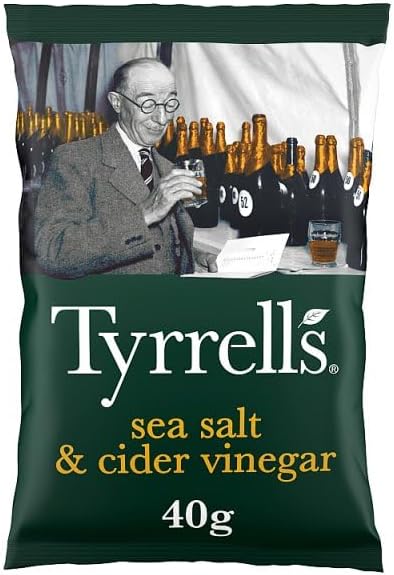 Tyrrells Sea Salt & Cider Vinegar Crisps 40g | Case of 24