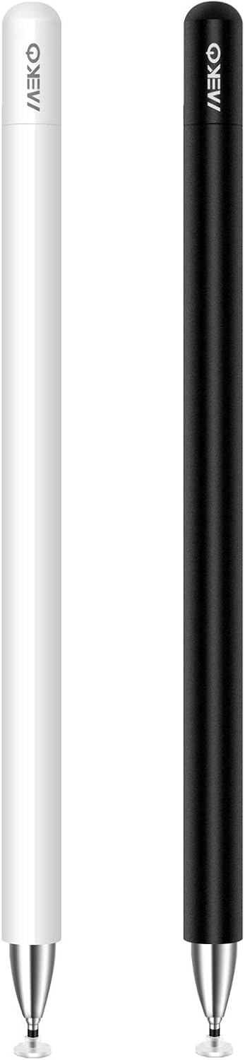 MEKO Stylus Pen for iPad, Capacitive Touchscreen Pencil Magnetic Cap, High Sensitivity & Fine Point Universal for/iPhone/iPad Pro/mini/Air/Android/Microsoft/and All Other Devices (Black+White)