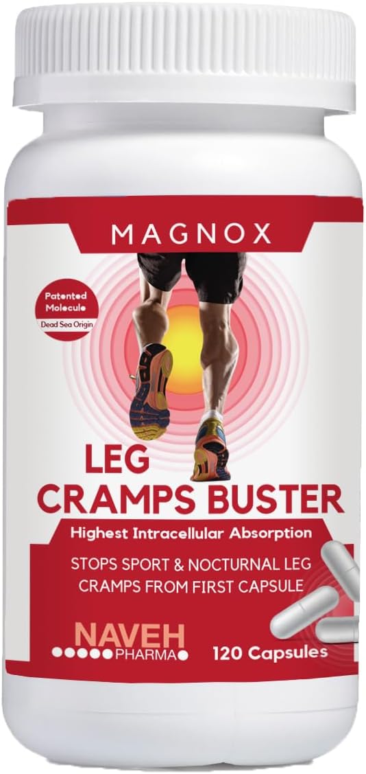 MAGNOX® Leg Cramps Buster | Magnesium Supplement for Muscle Cramps & Spasms | 380mg Magnesium for Leg Cramps at Night | 3X More Absorption | Dead Sea Minerals | Magnesium for Sleep&Muscle | 120 Caps