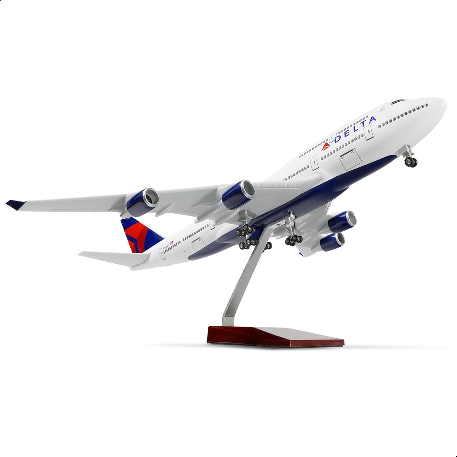 747 1/160 Large Scale Airplane Model 18-inch Lfor Boeing 747 Prebuilt Airplane Model for Adult Plane 747 with Stand for Aviation Enthusiasts Gifts or Display Decorations