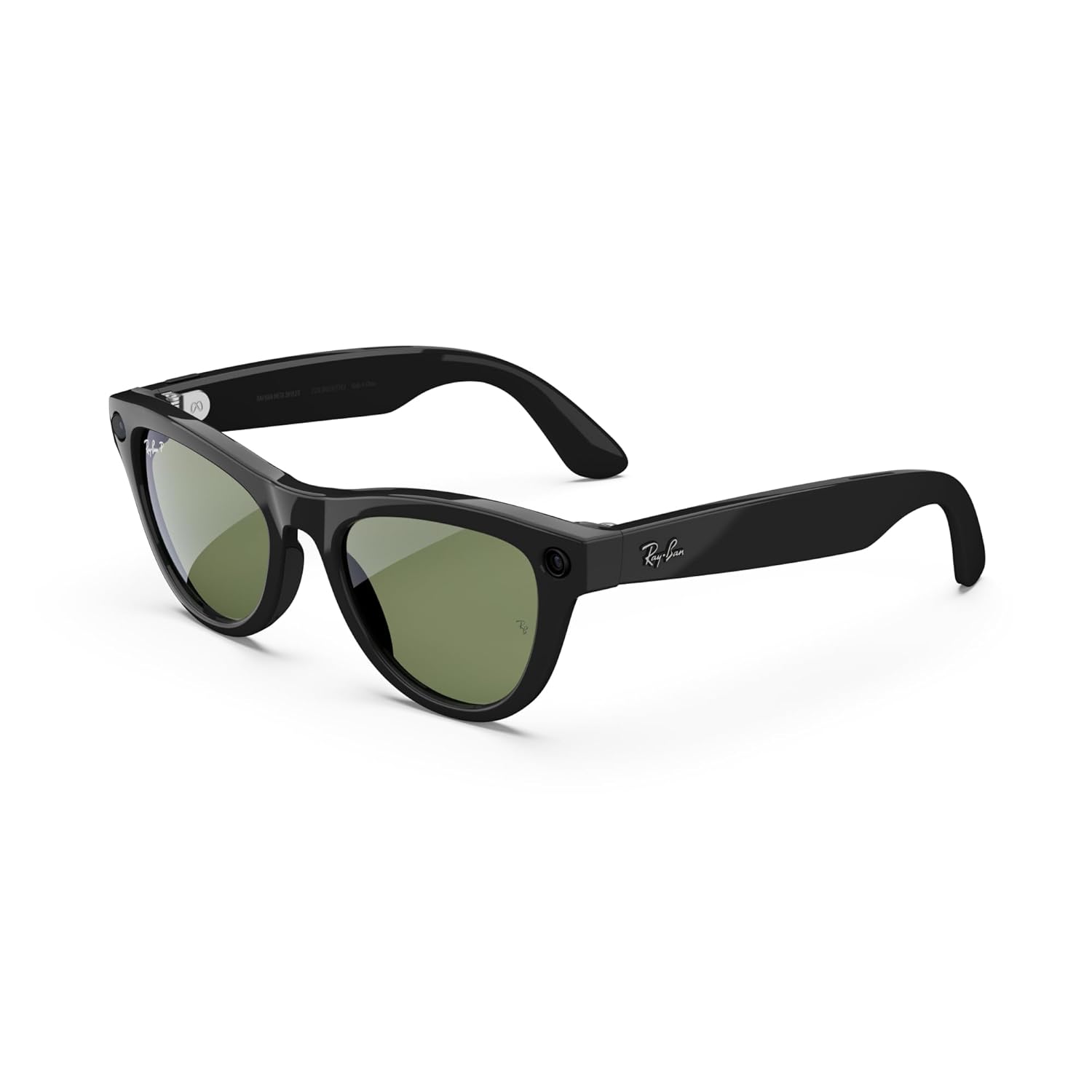 Ray-Ban Meta (Gen 1), Skyler, Shiny Black | Smart AI Glasses for Men, Women — 12 MP Camera, Open-Ear Speakers for Audio, Video Recording and Bluetooth — Polarized Green Lenses — Wearable Technology