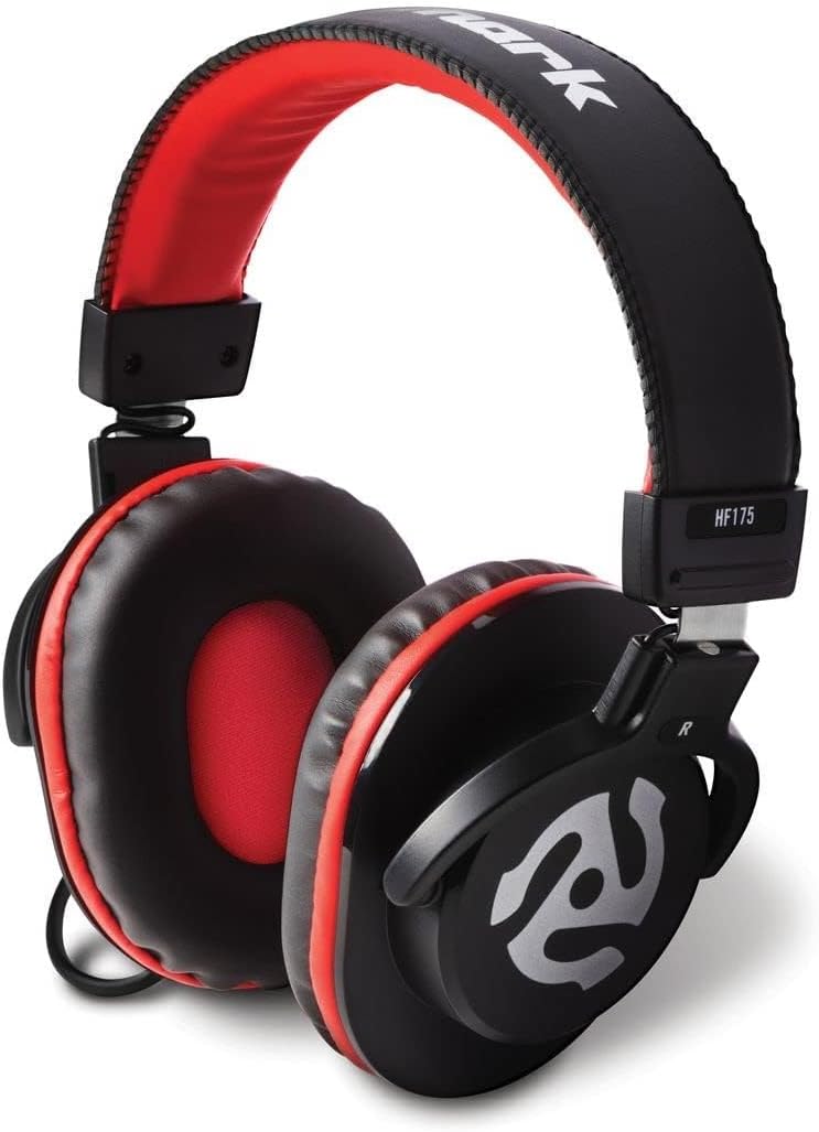 Numark HF175 Closed-Back DJ Headphones | 40mm Drivers, Flexible Headband, Swivel Cups, Closed-Back Design, 3m Cable, for Monitoring, Mixing and Audio Playback