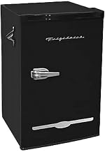 FRIGIDAIRE EFR376-BLACK 3.1 Cu Ft Black Retro Bar Fridge with Side Bottle Opener