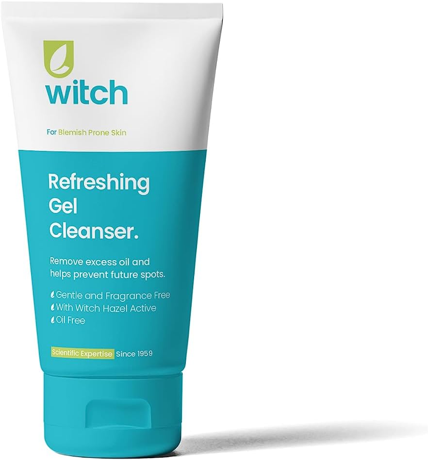 Witch Refreshing Gel Cleanser Face Wash 150ml. Blemish fighting/natural astringent with anti-inflammatory Witch Hazel. Gentle and fragrance and oil free