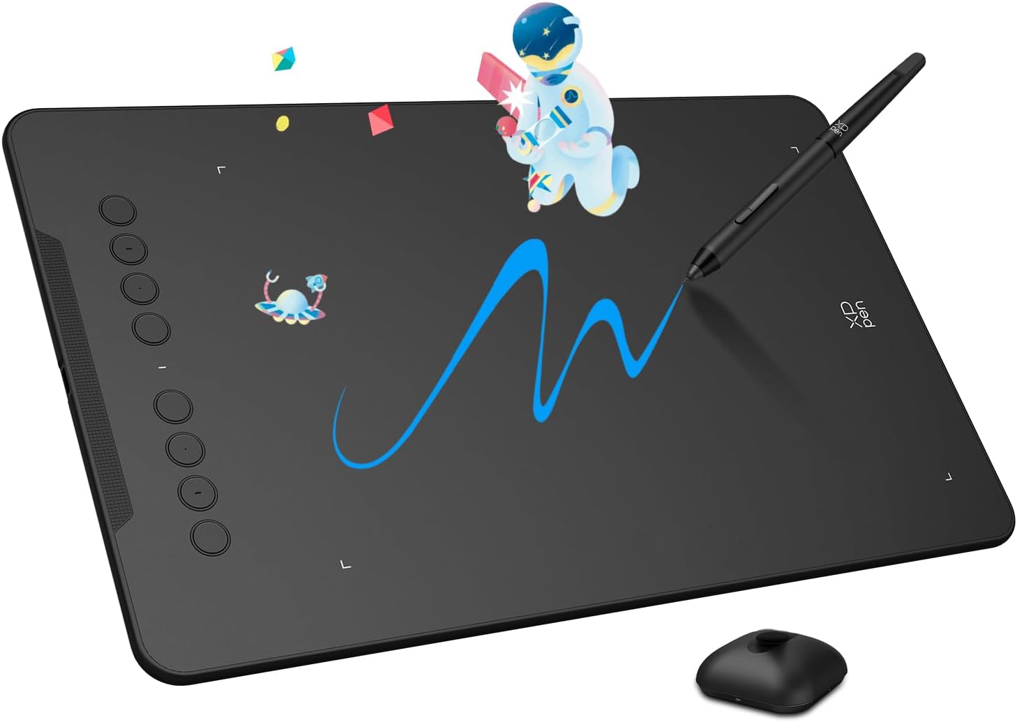XPPen Updated Deco 01 V3 Drawing Tablet, 16384 Pressure Sensitivity, 8 Custom Shortcuts, 220 Report Rate for OSU Drawing Pad, Remote Teaching & Animation, Compatible with Android, Windows, macOS