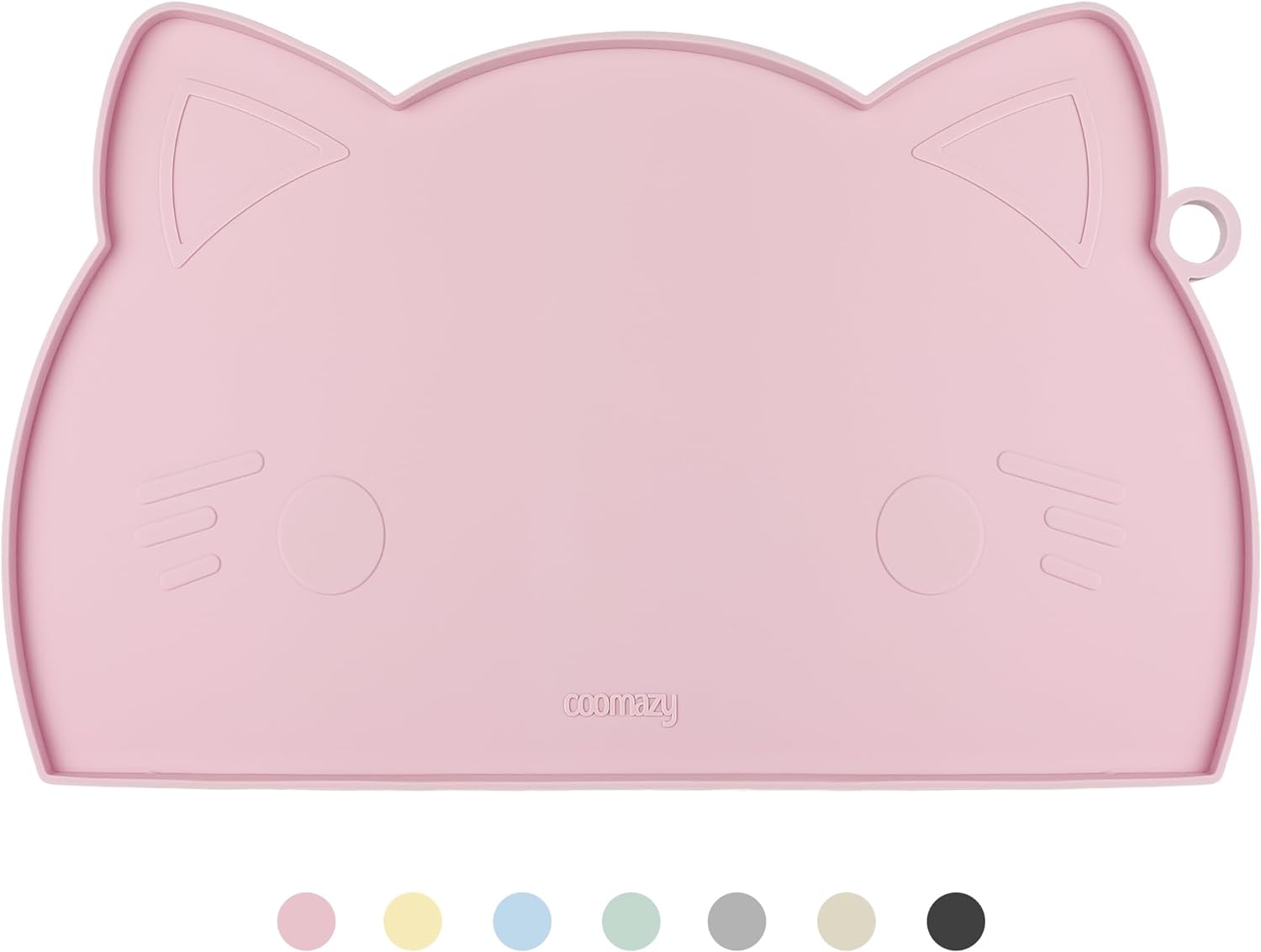 Coomazy Cat Food Mat Silicone Pet Feeding Mat for Dogs and Cats Non Slip Dog Bowl Mat for Food and Water Pink
