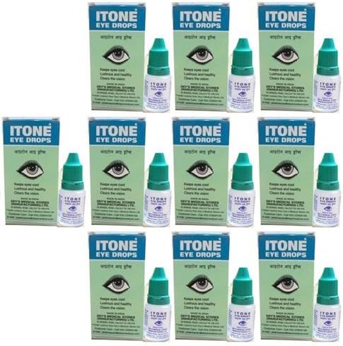 WUTAIN 10 x Itone Ayurvedic Herbal Eye Drops Natural Allergies 10ml- Pack of 10