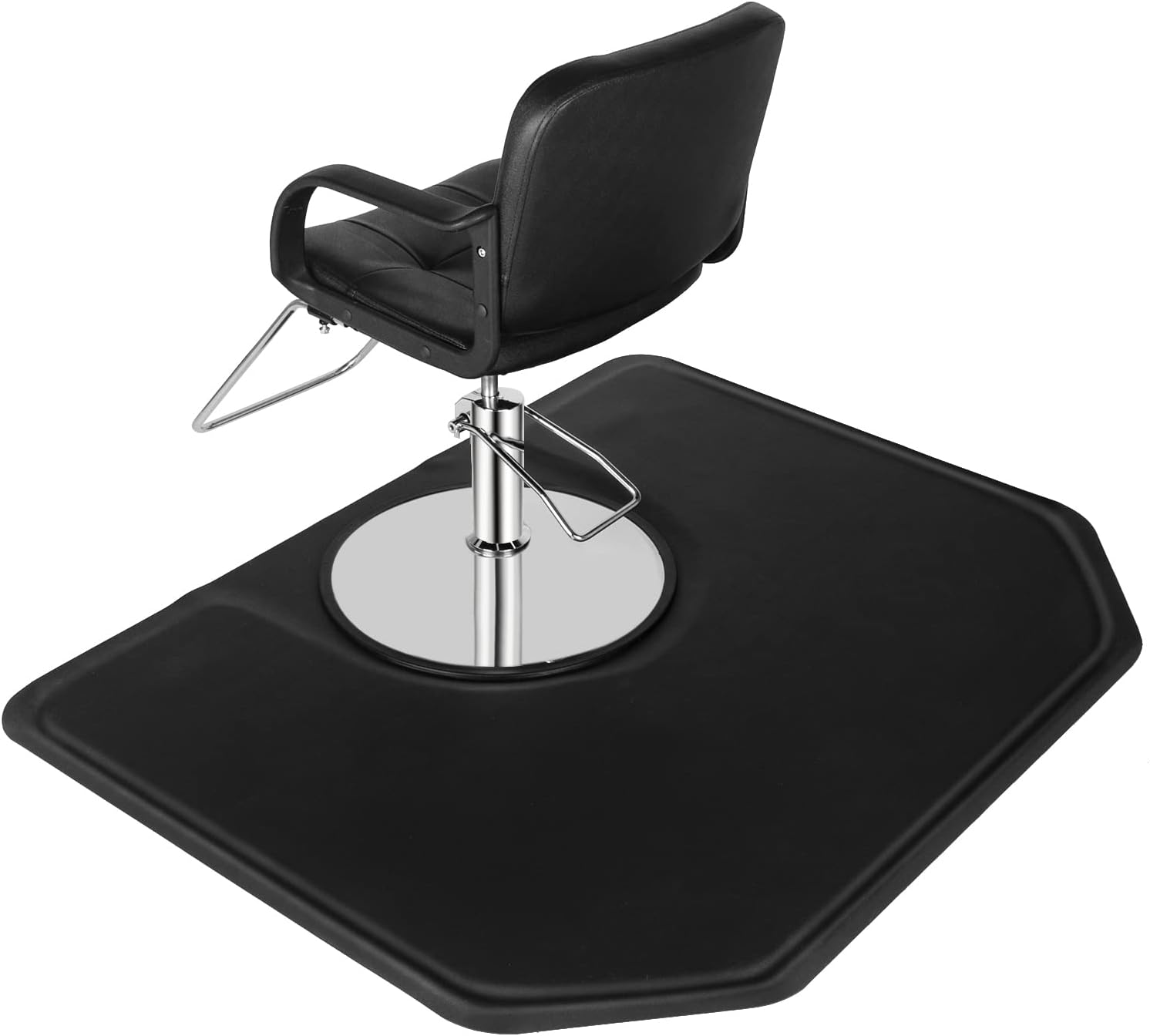 OmySalon 4'x5' - 1/2'' Thick Salon Anti Fatigue Mat for Hairstylist Standing, Barber Floor Matt with Circle Cut Out for Styling Chair, Hair Cutting Hairdressing Equipment