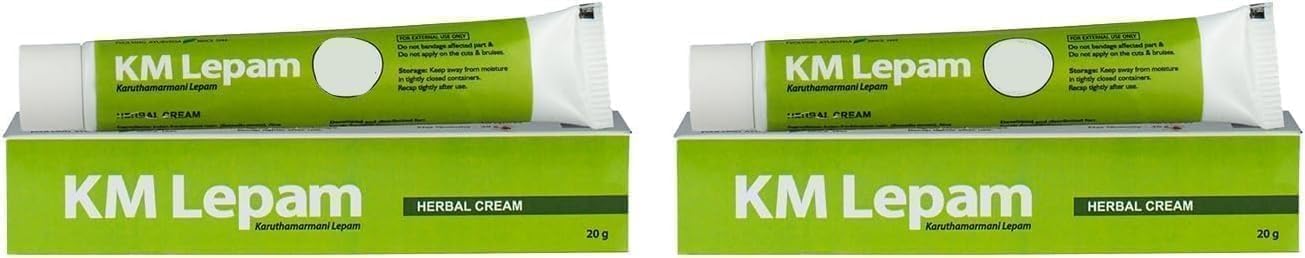 JEVR KM Lepam - 20 g (Pack of 2) | Headache Relief Balm | Ayurvedic Balm for Headache | 100% Ayurvedic | with Sallaki, Aloe Vera, Kapoora, Original Beeswax | 20g X 2