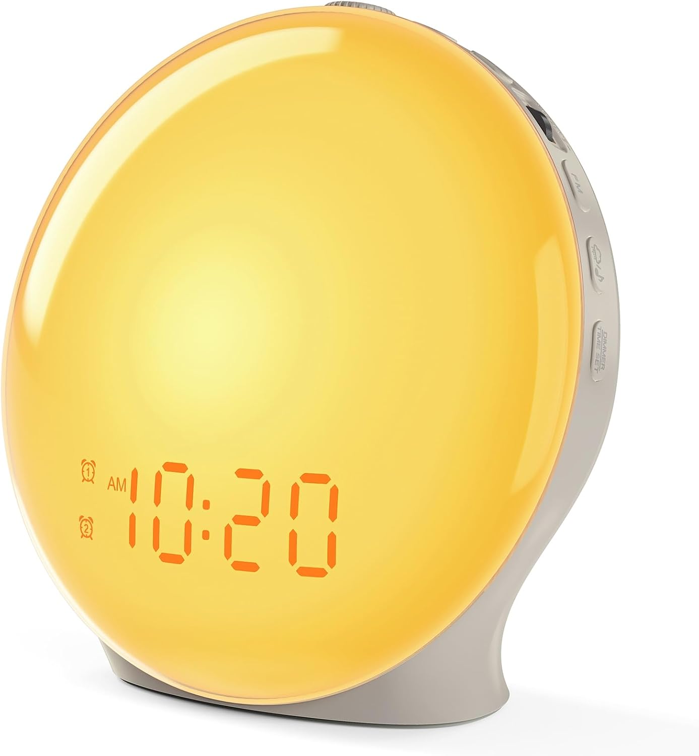 JALL Full-Screen Wake Up Light Sunrise Alarm Clocks for Bedrooms, White Noise Machine for Heavy Sleepers, 25 Natural Sounds, Dual Alarms, FM Radio, 17 Dimmable Colors, Bluetooth Speaker
