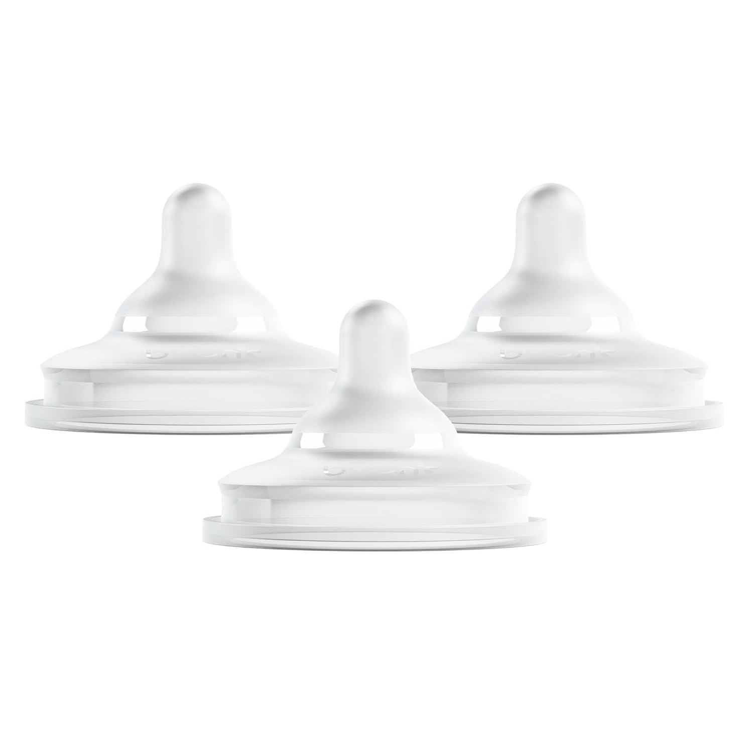 Boon Nursh Curve Silicone Baby Bottle Nipples - Food-Grade Silicone Nipples for Boon Nursh Bottles - Slow Flow - 3 Count
