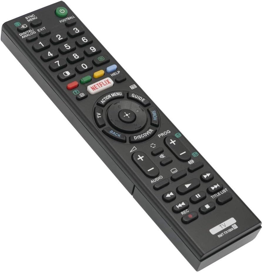Universal Replacement Remote for Sony TVs – Compatible with All Sony Televisions (LED, LCD, Plasma) – Ideal TV Replacement Remote with Same Functions – Black (Pack of 1)