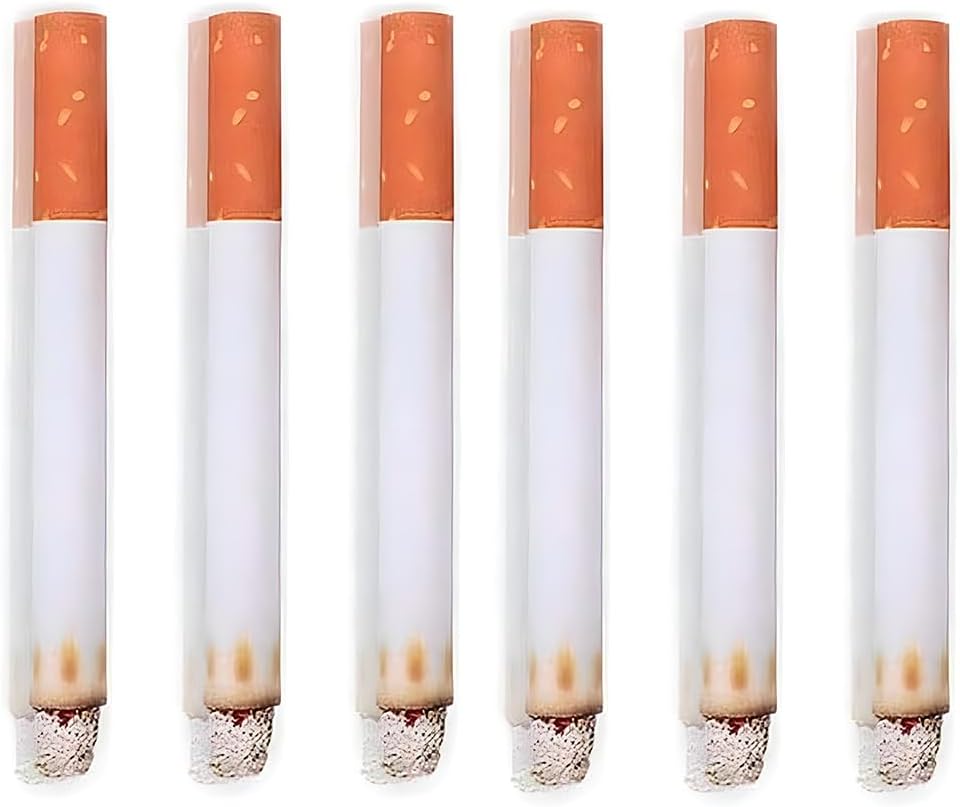 Fake Puff Cigarettes Costume Accessory - 3.25", 6 Count - Durable & Realistic - Ideal For Themed Parties & Theatrical Performances