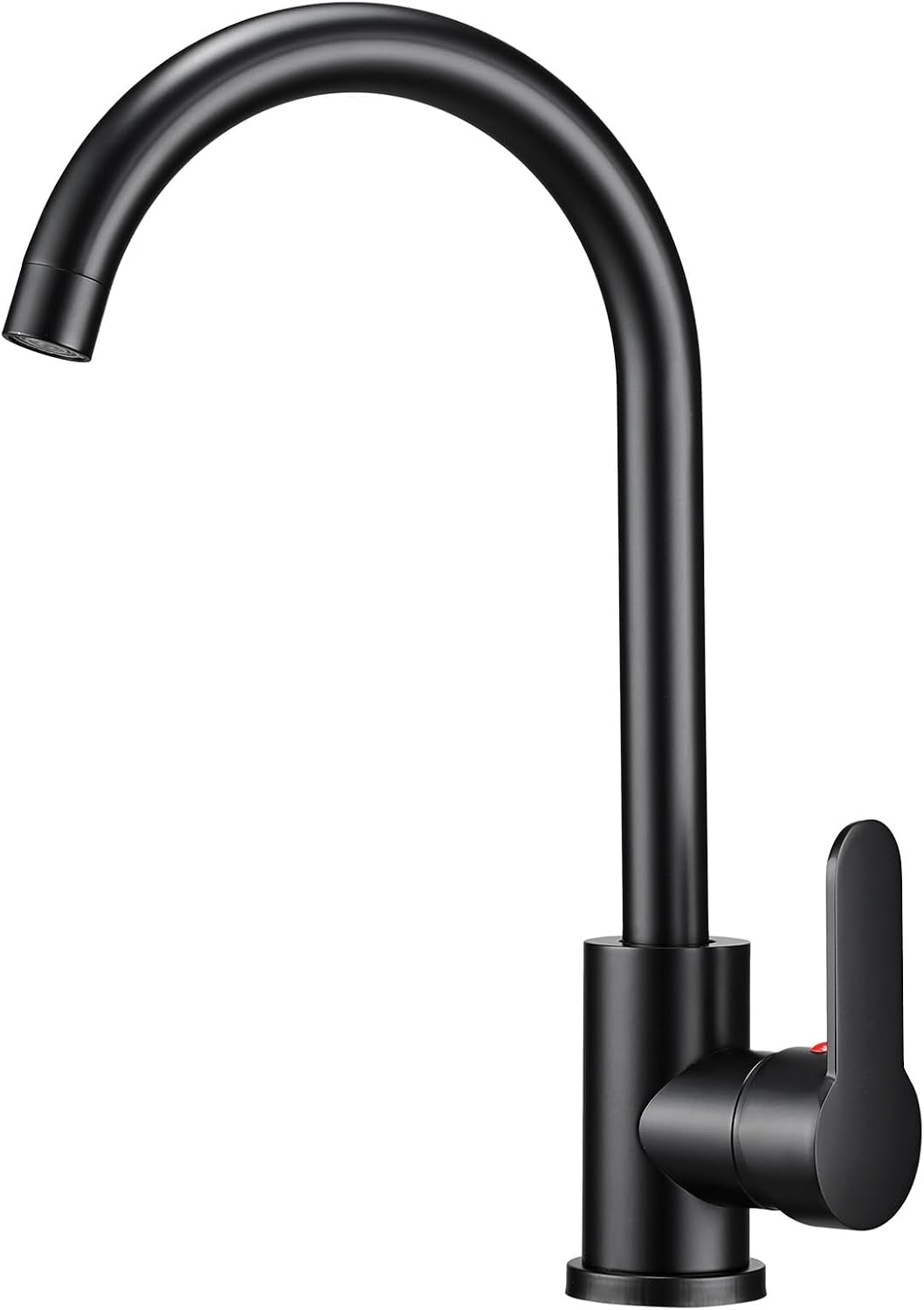 Peppermint Black Kitchen Tap Single Lever Monobloc Swan Neck Mixer Taps