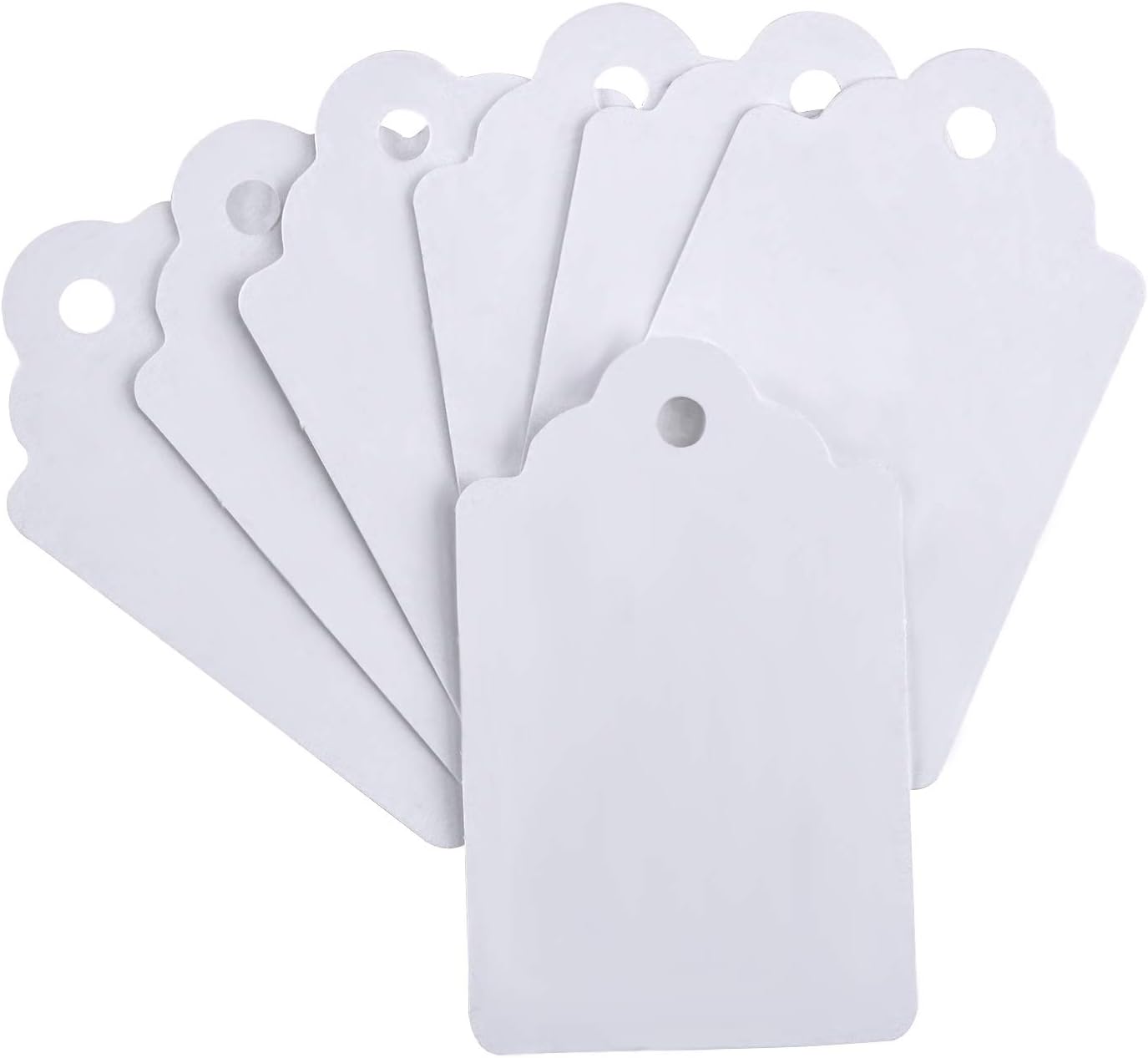 1000pcs Price Tags Without String, 1.75" x 1.093" White Pricing Tags for Tagging Gun, Marking Merchandise Unstrung Tag for Gift Jewelry Clothing Shoes Yard Sale Garage Supplies