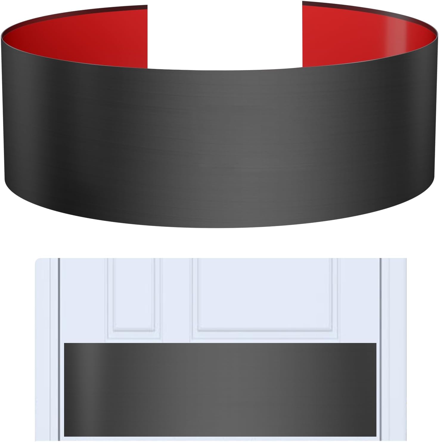 Stainless Steel Door Kick Plate, 6" x 28" Door Push Plate, Self Adhesive Kickplate for 30" Doors Interior or Exterior (Brushed Black)