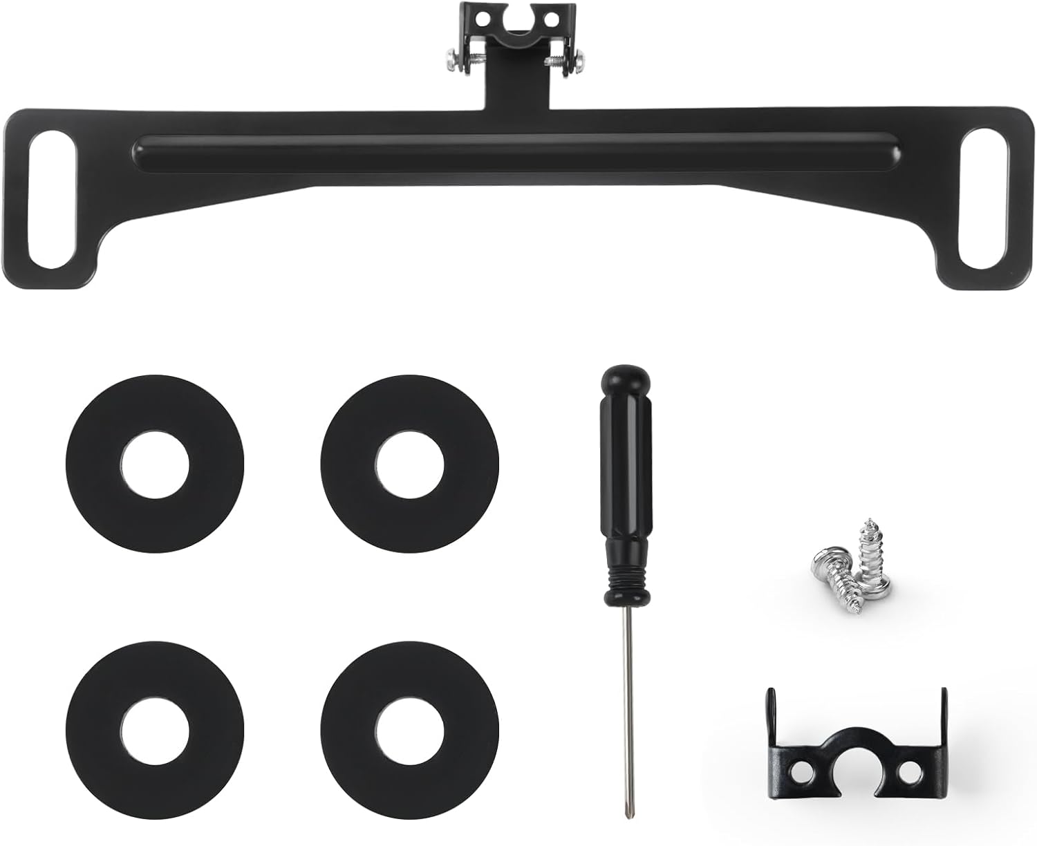 Universal Car Rear View Camera License Plate Bracket, Professional Full Stainless Steel Anti-Rust Paint License Plate Camera Mount for Backup View Camera, Dash Cam Mirror Camera Accessory