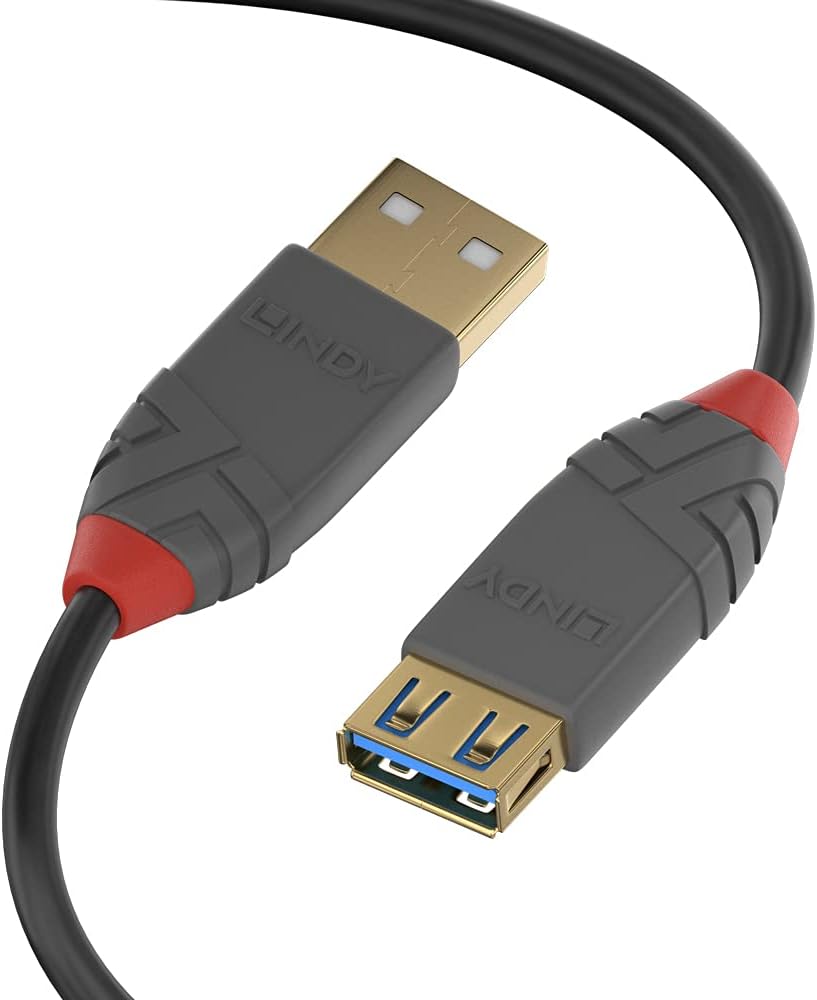 Lindy USB 3.2 Type A to A Extension Cable, Anthra Line - Black, 2m