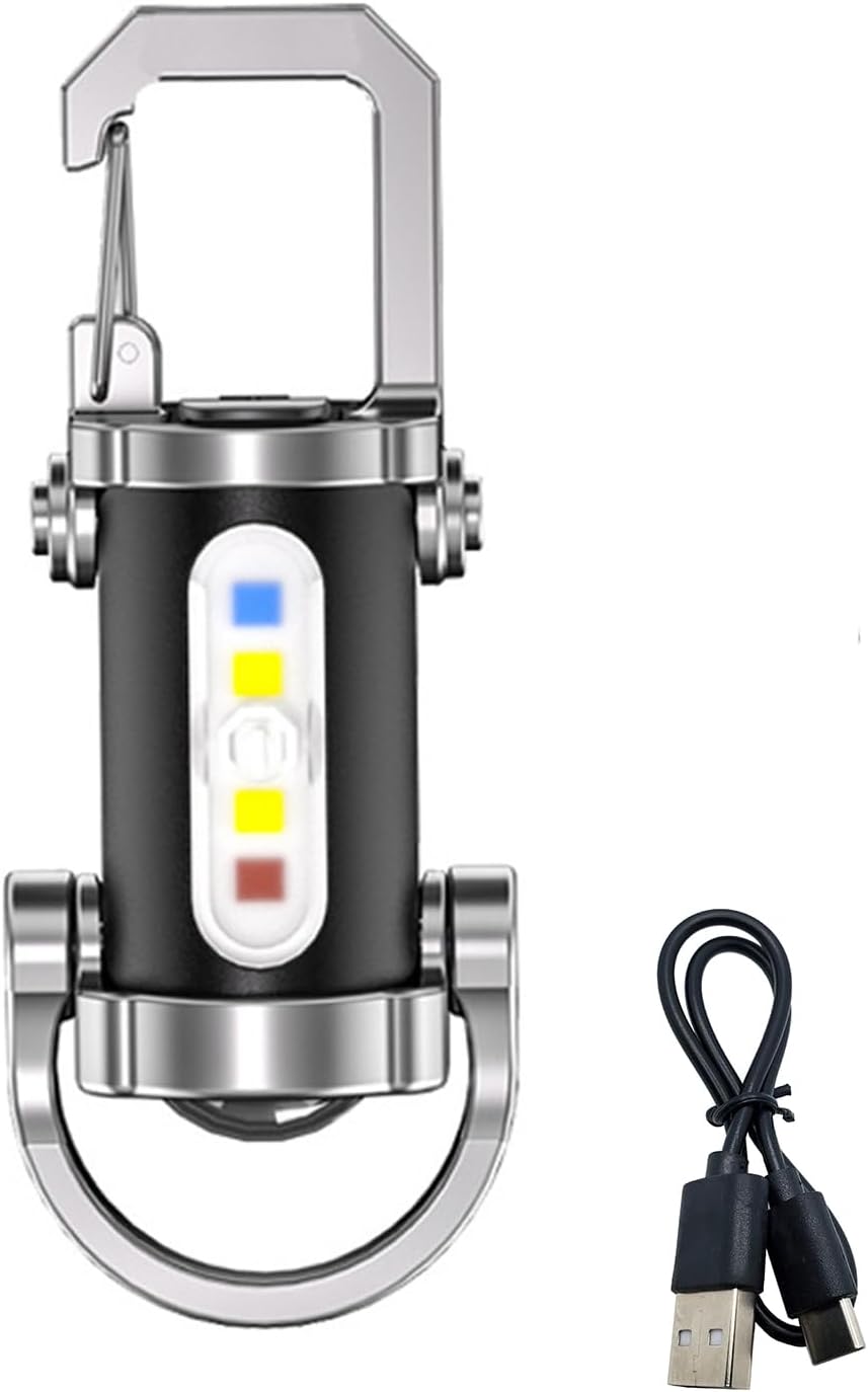 KAQNTUD USB Rechargeable Torches Keychain Lamp Portable Work Light Small LED Flashlights Keychain Light For Night Work Enduring USB Rechargeable Pocket Torches