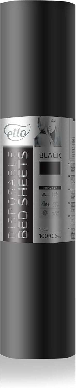 Hygiene Roll, Disposable Sheets for Massage Table, Thicker Disposable Bed Sheets, 20" X 100m Disposable Massage Table Sheets for SPA Salon, Breathable Non-Woven Fabric (Black)