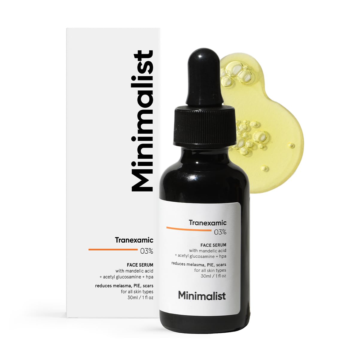 Minimalist 3% Tranexamic Acid Face Serum for Acne Scars, Melasma, Discoloration & Dark Spots Correcting | Helps with PIE & PIH | For Women & Men | 1 Fl Oz / 30 ml