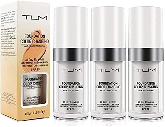 3 X TLM Colour Changing Foundation Makeup Base Nude Face Liquid Cover Concealer for Women Girls