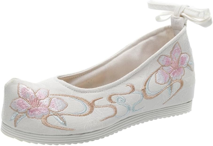 SAFIGLE Hanfu Shoes - Thick-Soled Silk Embroidered Chinese Mesh Vintage Shoes