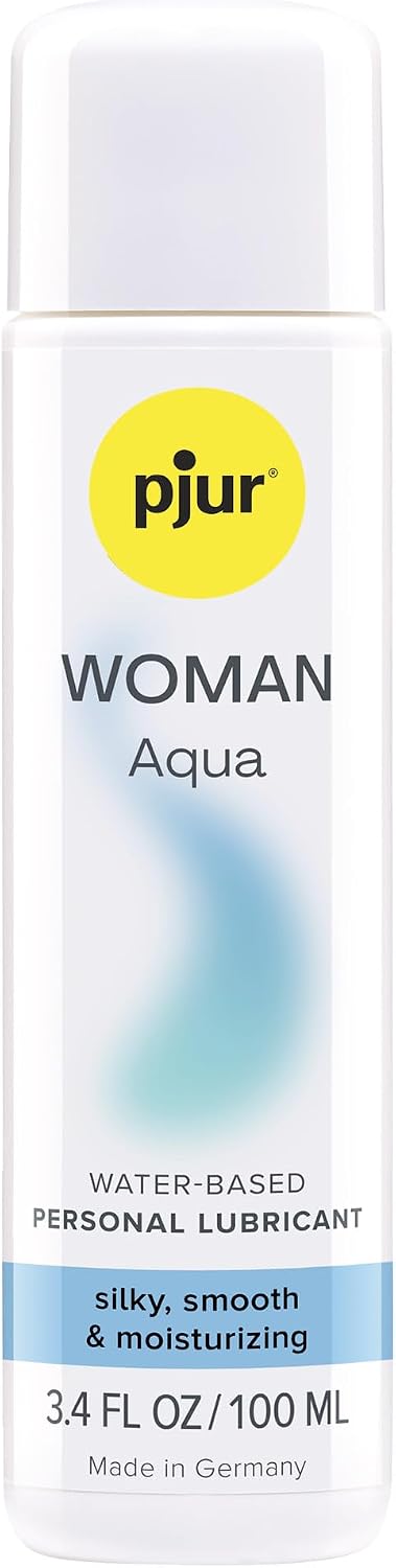 pjur Woman Aqua Water-Based Personal Lubricant, Gentle Formula for Sensitive Skin, Moisturizing, Nourishing & Fragrance-Free, 100ml / 3.4 fl.oz