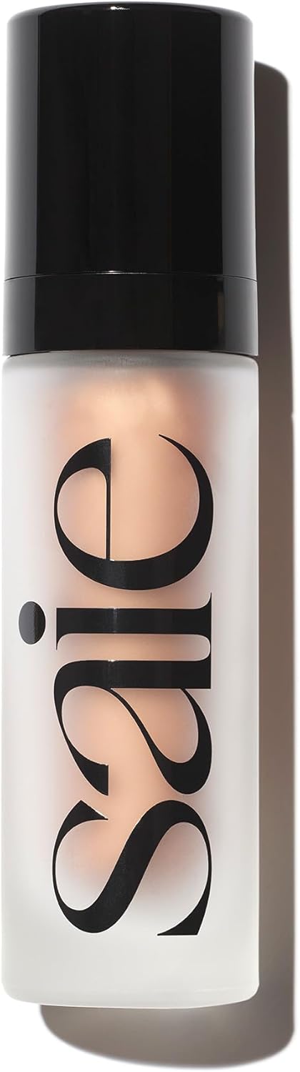Saie Glowy Super Gel - Hydrating Makeup Primer and Illuminating Glow Serum Enriched with Vitamin C and Squalane Oil - All-Over Liquid Highlighter Makeup for Instant Glass Skin - Sunglow (1 oz)