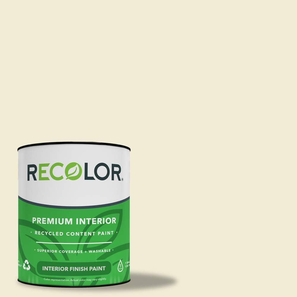 RECOLOR Eco-Friendly Interior Premium Latex Paint for Walls, Furniture and Rooms w/Eggshell Finish, 1 Gallon, Canvas