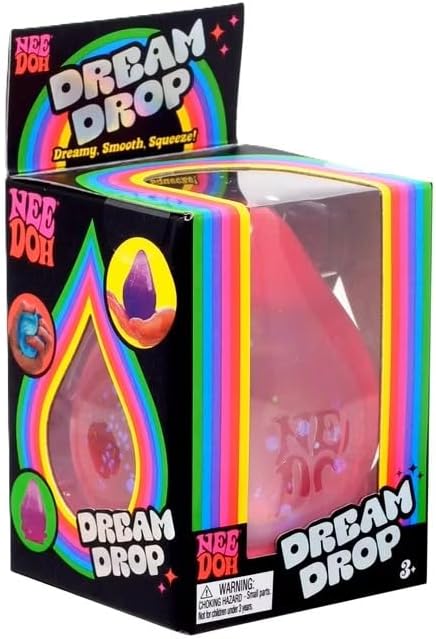 Schylling NeeDoh Dream Drop - Sensory Squeeze Toy with Dreamy Smooth Squeeze - 3" Tall - Pink (Pack of 1)