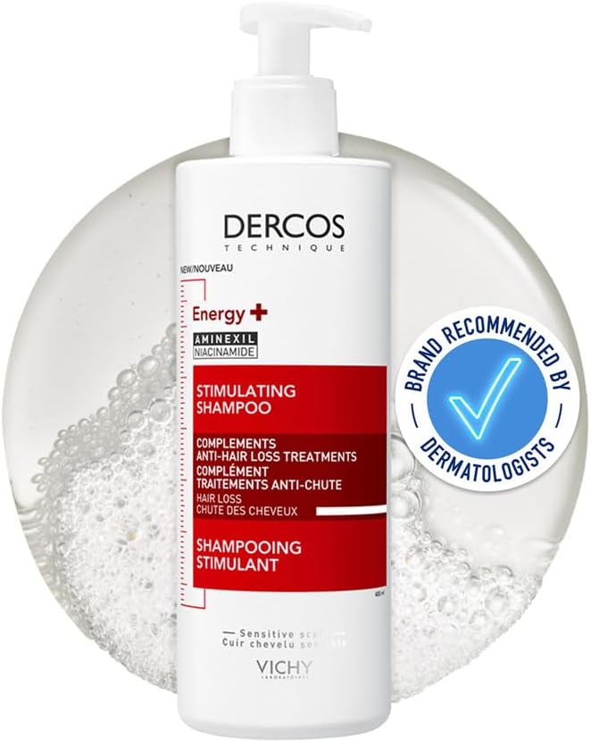 Vichy Dercos Energy+ Anti-Hair Loss Stimulating Shampoo for Damaged Hair, Enriched With Aminexil 390ml