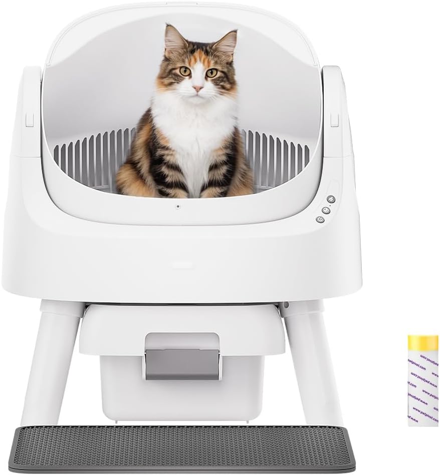 PetPivot Self-Cleaning Cat Litter Tray with Top Opening Design, More Space, Automatic & Manual Modes, Suitable for Multi-Cat Households and Large Cats, Instant Cleaning & Easy Scooping