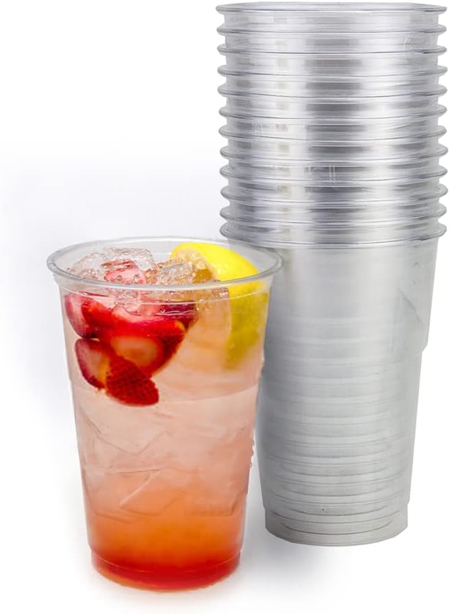 Signature Packaging - Disposable Plastic Party Cups - 300ml - 50 Pack - Heavy Duty