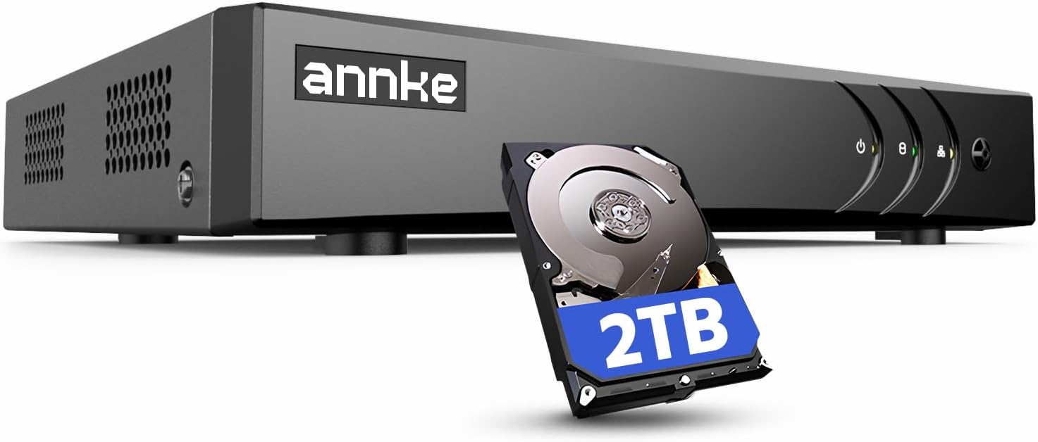 ANNKE 3K Lite 8CH Digital Video Recorder, H.265+ Hybrid 5-in-1 DVR with AI Human/Vehicle Detection, Remote Access for Surveillance Camera Home Business, 2TB Hard Drive Included
