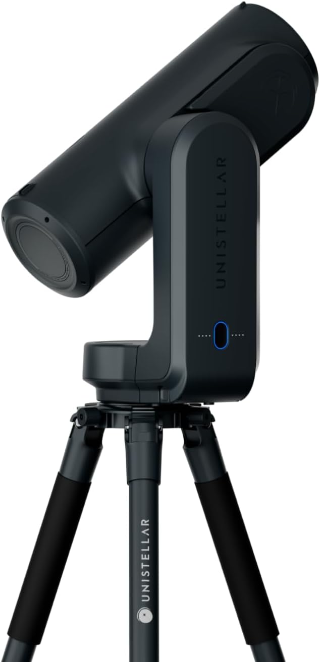 Odyssey - UNISTELLAR Smart Telescope (no Eyepiece), 85mm f/3.9 (320mm) Digital & Computerized, App-Controlled Motorized Alt-Az, Enhanced Vision, RAW/FITS Export, 64GB, Tripod, 5h Battery (Black)