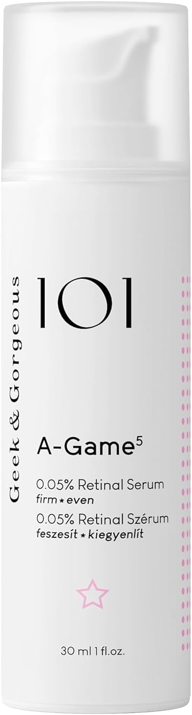 Geek & Gorgeous A-game 5-0.05% Retinal serum - silky, light with medium-strength retinal, anti-aging - all skin types, especially combination & oily skin, 30ml