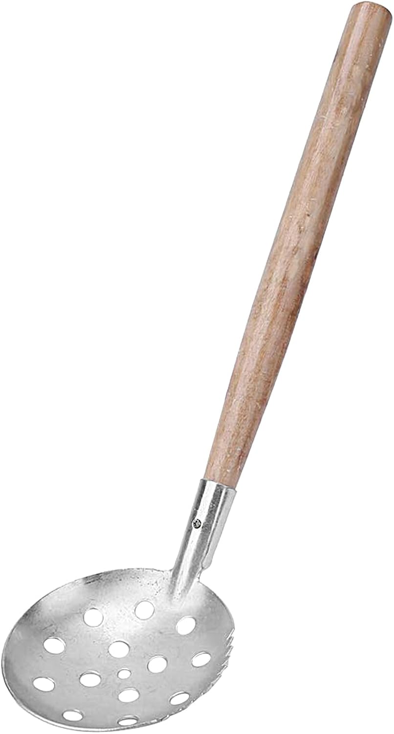 Tioheam Ice Fishing Ladle,Ice Scooper Skimmer Ladle with Wooden Handle | Winter Outdoor Fishing Shovel Ice Tools, Ice Spearing Equipment for Scooping out Ice Ice Fishing