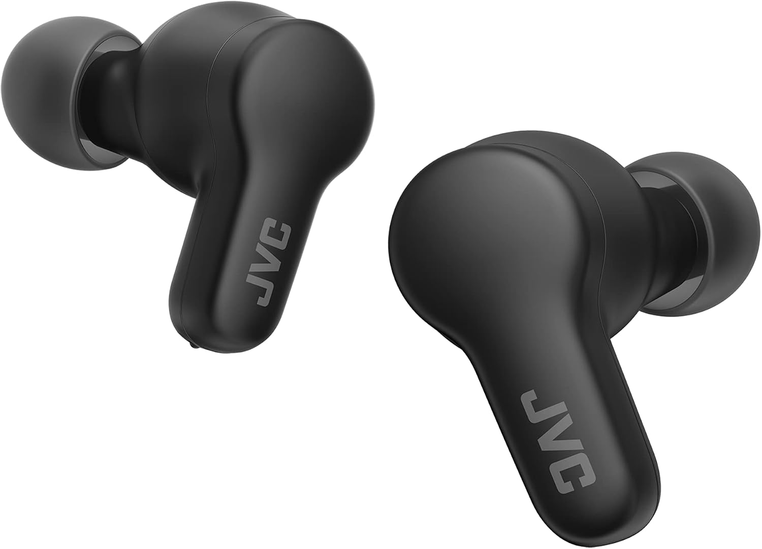 JVC HA-Z77T-B Gumy True Wireless Bluetooth Earbuds, Maximum 24 hours of playtime, Quick Charge, Single ear use, IPX4 water & sweat resistant, Compact charging case (Black)