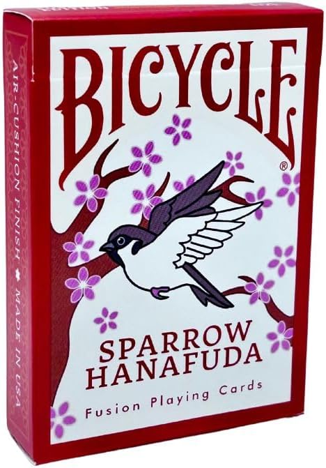 Bicycle Sparrow Hanafuda Fusion Edition Playing Cards – Japanese-Inspired Poker Deck with Traditional Motifs | Play Poker, Rummy, Hanafuda & More | Artistic 52-Card Deck for Collectors