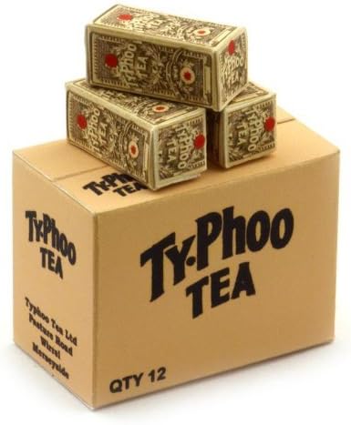 MyTinyWorld Dolls House Miniature Typhoo Tea Grey Shop Stock Box And 3 Loose Boxes
