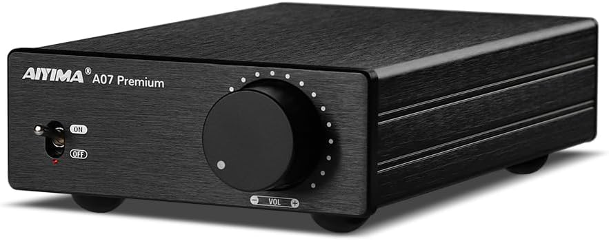 AIYIMA A07 Premium TPA3255 Power Amplifier 300Wx2 HiFi Class D Amp Mini 2 Channel Stereo Amplifier for Desktop Bookshelf Speaker Home Audio Theater System with DC 32V Power Adapter (A07)